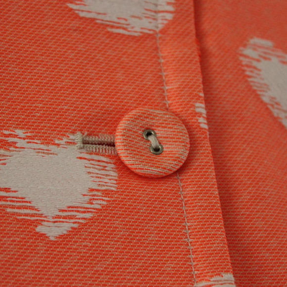 NWT Bonpoint Girl's Eden Jacket Neon Pink Orange Heart Textured Cotton 12 - Picture 3 of 7